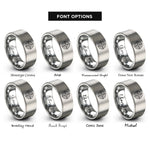 font options for inside engraving on gray target rings rings