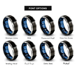 font options for inside engraving on black & blue & gray target stand bullseye rings
