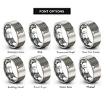 font options for inside engraving on silver target stand bullseye rings
