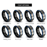 font options for inside engraving on black & blue & gray tarot card back rings