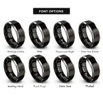 font options for inside engraving on black & gray tarot card back rings