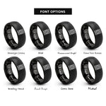 font options for inside engraving on black tarot card back rings