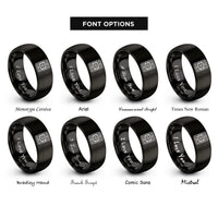 font options for inside engraving on black tarot card back rings