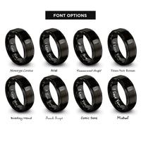 font options for inside engraving on black tarot card back rings