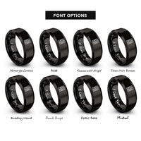font options for inside engraving on black tarot card back rings