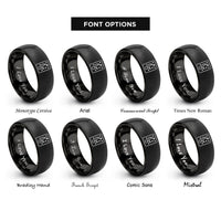 font options for inside engraving on black tarot card back rings