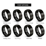 font options for inside engraving on black tarot card back rings