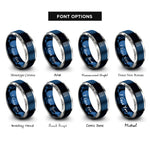 font options for inside engraving on blue & grey tarot card back rings