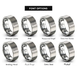 font options for inside engraving on gray tarot card back rings