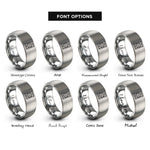 font options for inside engraving on grey tarot card back rings