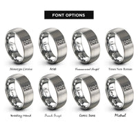 font options for inside engraving on grey tarot card back rings