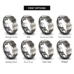 font options for inside engraving on gray tarot card back rings