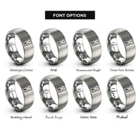 font options for inside engraving on gray tarot card back rings
