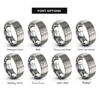 font options for inside engraving on grey tarot card back rings