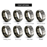 font options for inside engraving on gunmetal & gray tarot card back rings