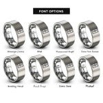font options for inside engraving on silver tarot pattern rings