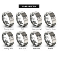 font options for inside engraving on silver tarot pattern rings