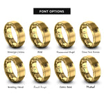 font options for inside engraving on gold tartan icon rings