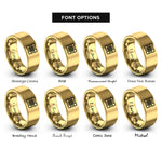 font options for inside engraving on gold tartan icon rings