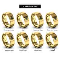 font options for inside engraving on gold tartan icon rings