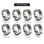 font options for inside engraving on gray tartan icon rings