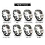 font options for inside engraving on grey tartan icon rings