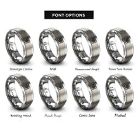 font options for inside engraving on grey tartan icon rings