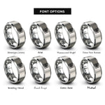 font options for inside engraving on silver tartan icon rings