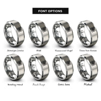 font options for inside engraving on silver tartan icon rings