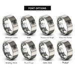 font options for inside engraving on grey tartan icon rings