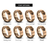 font options for inside engraving on rose gold tartan icon rings