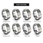 font options for inside engraving on grey tasbih prayer beads rings