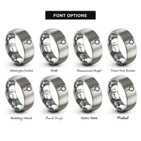font options for inside engraving on grey tasbih prayer beads rings
