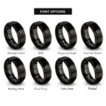 font options for inside engraving on black tasmania rings