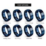 font options for inside engraving on blue tatami tile rings