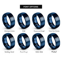 font options for inside engraving on blue tatami tile rings