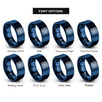 font options for inside engraving on blue tatami tile rings