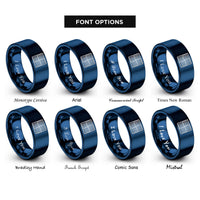font options for inside engraving on blue tatami tile rings