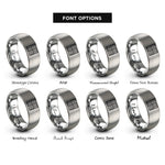 font options for inside engraving on grey tatami tile rings