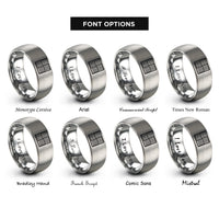 font options for inside engraving on grey tatami tile rings