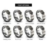 font options for inside engraving on silver tatami tile rings