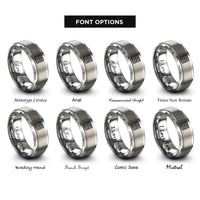 font options for inside engraving on silver tatami tile rings