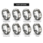 font options for inside engraving on grey tatami tile rings
