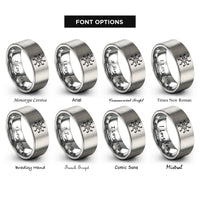 font options for inside engraving on gray tattoo neural port rings