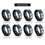 font options for inside engraving on black & blue & silver taurus rings