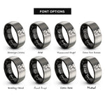 font options for inside engraving on black & gray taurus rings
