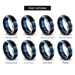 font options for inside engraving on blue & gray taurus rings