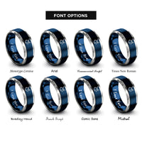font options for inside engraving on blue & gray taurus rings