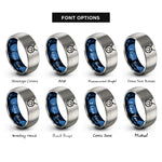 font options for inside engraving on blue & grey taurus rings