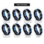 font options for inside engraving on blue & silver taurus rings